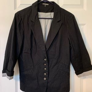 Express Women’s Black Blazer with Cuffed Sleeves